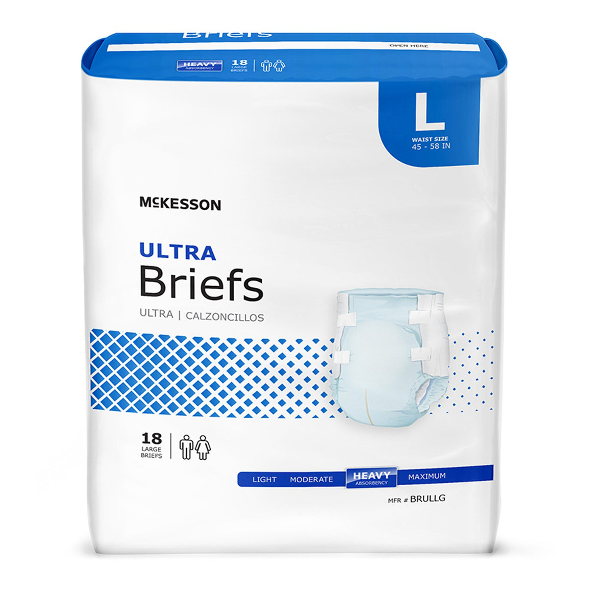 Incontinence Brief Mckesson Ultra Adult Unisex Disposable Heavy Absorbency - BeHope