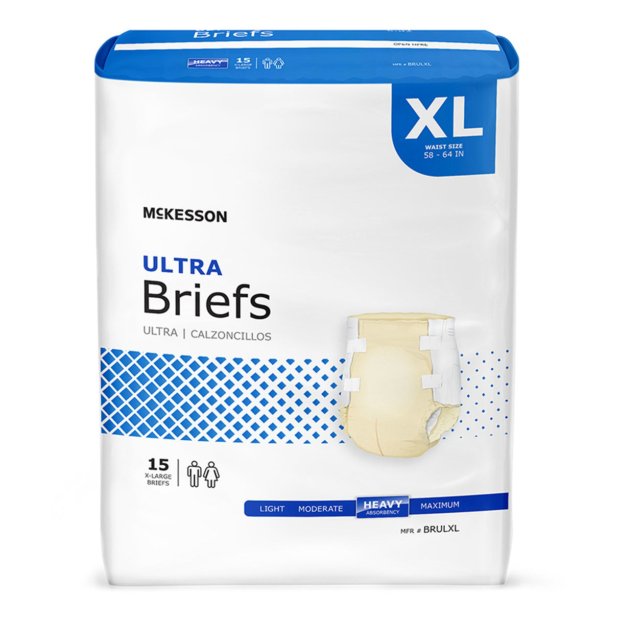 Incontinence Brief Mckesson Ultra Adult Unisex Disposable Heavy Absorbency - BeHope