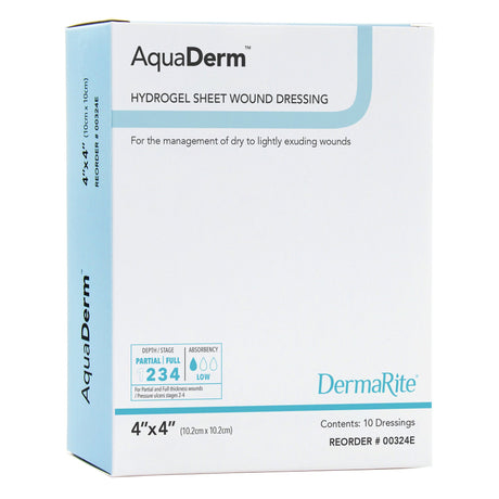 Hydrogel Wound Dressing AquaDermâ„¢ Sheet 4 X 4 Inch Sterile - BeHope