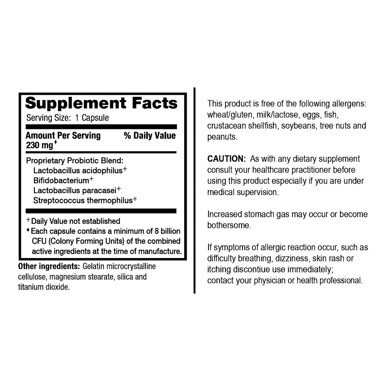 Probiotic Dietary Supplement RisaQuad™ 30 per Bottle Capsule - BeHope