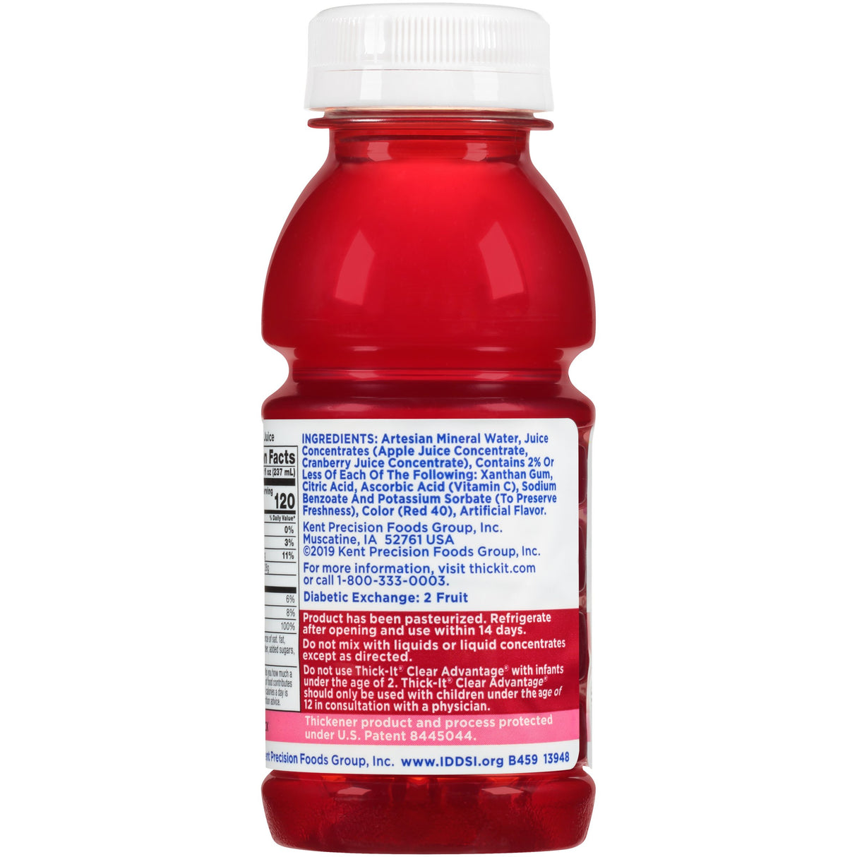 Thickened Beverage Thick-It® Clear Advantage® 8 oz. Bottle Cranberry Flavor Liquid IDDSI Level 2 Mildly Thick - BeHope