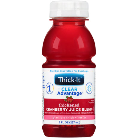 Thickened Beverage Thick-It® Clear Advantage® 8 oz. Bottle Cranberry Flavor Liquid IDDSI Level 2 Mildly Thick - BeHope