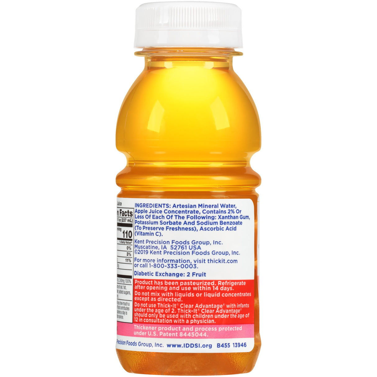 Thickened Beverage Thick-It® Clear Advantage® 8 oz. Bottle Apple Flavor Liquid IDDSI Level 2 Mildly Thick - BeHope
