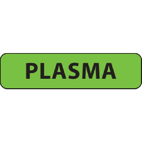 Drug Label MedVision® Anesthesia Label Plasma Fluorescent Green 5/16 X 1-1/4 Inch - BeHope