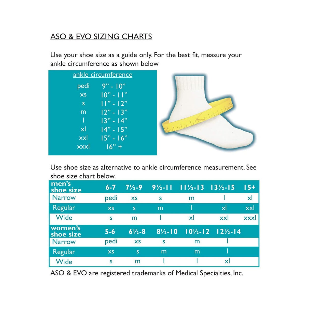 Ankle Support ASO® Medium Lace-Up / Hook and Loop Strap Closure Foot - BeHope