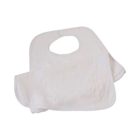 Bib Hook and Loop Closure Reusable Terry Cloth White - BeHope