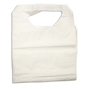 Bib Dynarex Tie Closure Disposable Polyethylene / Tissue White - BeHope