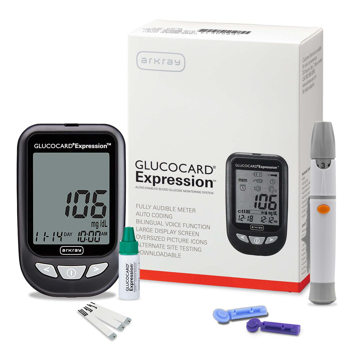 Blood Glucose Meter Glucocard® Expresson™ 6 Second Results Stores up to 7 Results No Coding Required - BeHope