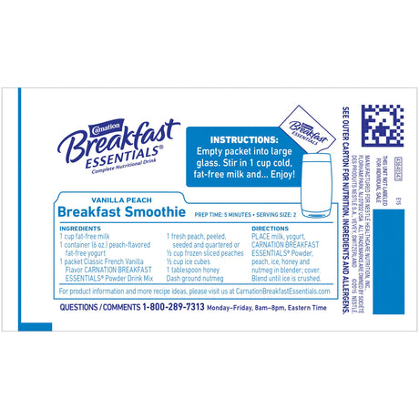 Oral Supplement Carnation Breakfast Essentials® French Vanilla Flavor Powder 1.26 oz. Individual Packet - BeHope