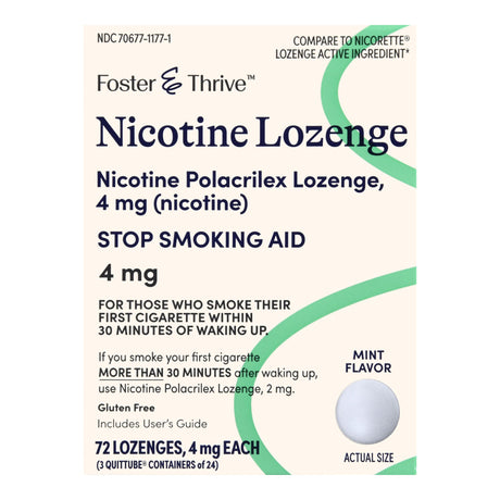 Stop Smoking Aid Foster & Thrive™ 4 mg Strength Lozenge - BeHope