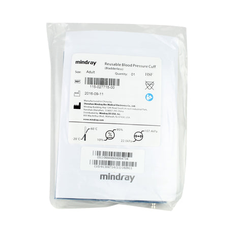 Reusable Blood Pressure Cuff Mindray™ 24 to 35 cm Arm Nylon Cuff Adult Cuff - BeHope