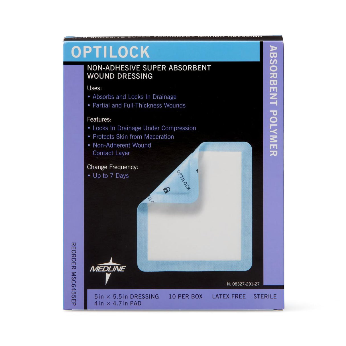 Super Absorbent Dressing OptiLockÂ® 5 X 5-1/2 Inch Rectangle - BeHope