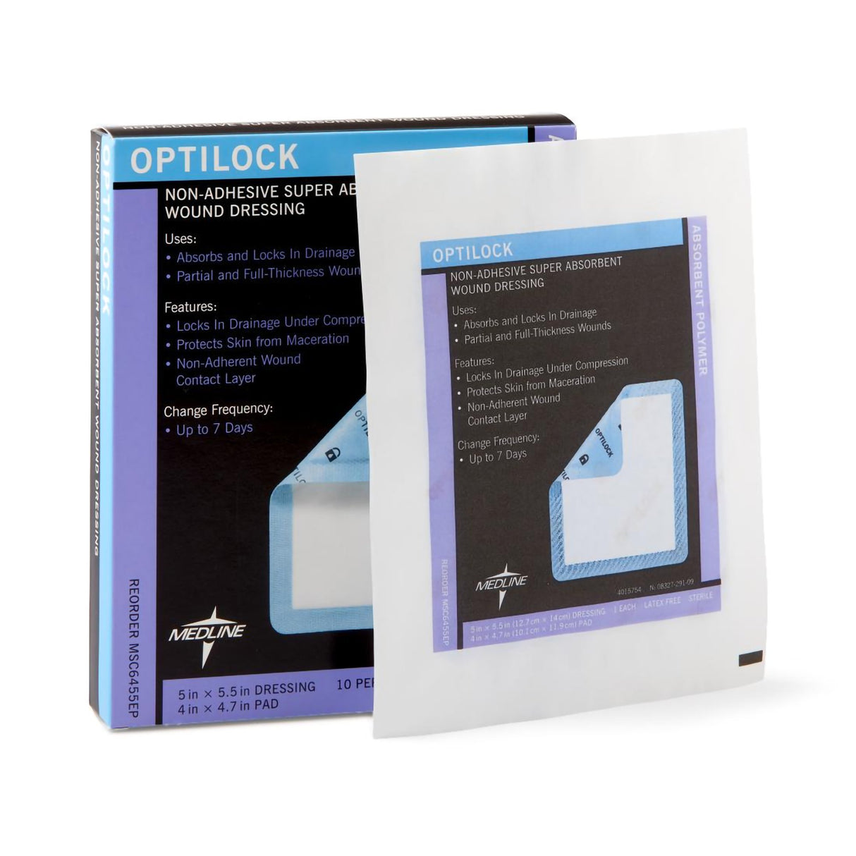 Super Absorbent Dressing OptiLockÂ® 5 X 5-1/2 Inch Rectangle - BeHope