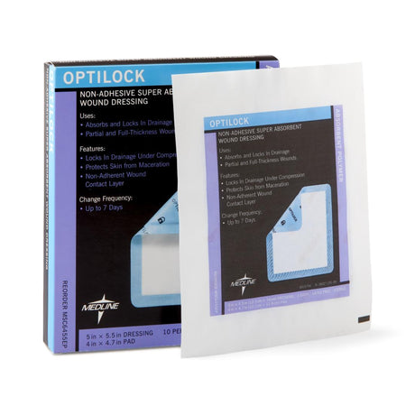 Super Absorbent Dressing OptiLockÂ® 5 X 5-1/2 Inch Rectangle - BeHope