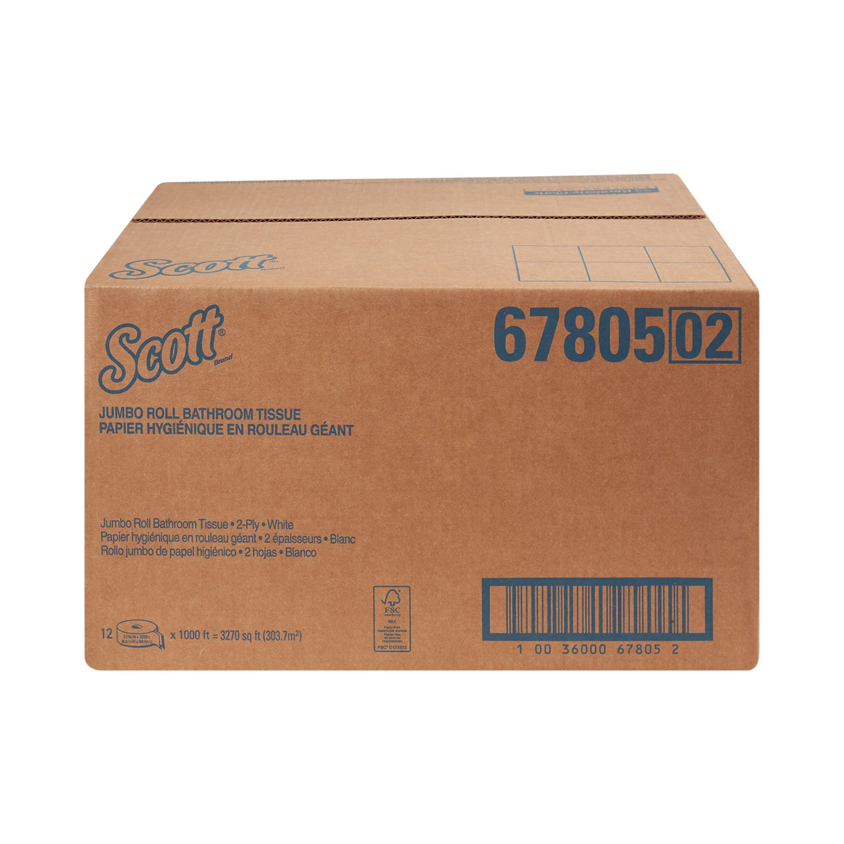 Toilet Tissue Scott® Essential 100% Recycled Fiber JRT White 2-Ply Jumbo Size Cored Roll Continuous Sheet 3-11/20 Inch X 1000 Foot - BeHope