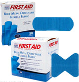 Metal Detectable Adhesive Strip American White CrossÂ® First Aid Fabric Blue 1-3/4 X 2 Inch Sterile - BeHope