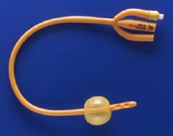 Foley Catheter Rusch Gold® 3-Way Standard Tip 30 cc Balloon 18 Fr. Silicone Coated Latex - BeHope
