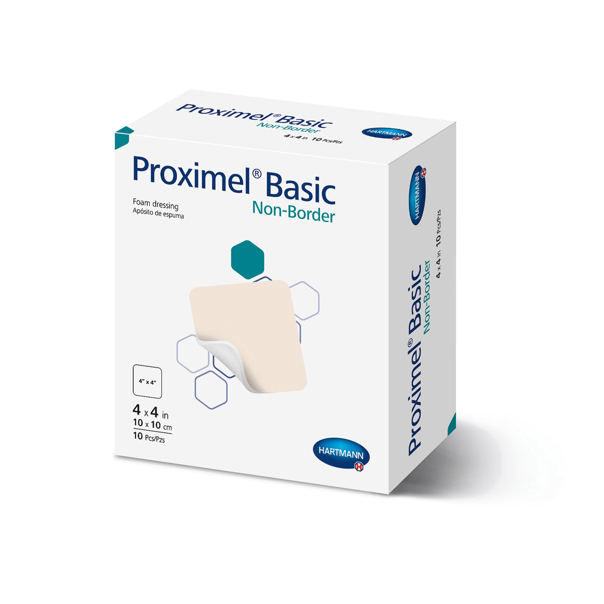 Foam Dressing Proximel Basic Non-Border 4 X 4 Inch Without Border Waterproof Film Backing Nonadhesive Square Sterile