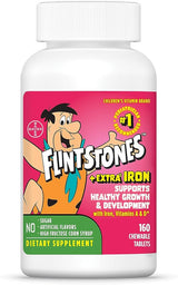 Children's Multivitamin Supplement Flintstones™ With Extra Iron Vitamin A / Ascorbic Acid 400 Mcg - 25 Mg Strength Chewable Tablet 90 Per Bottle Assorted Fruit Flavor - Behope