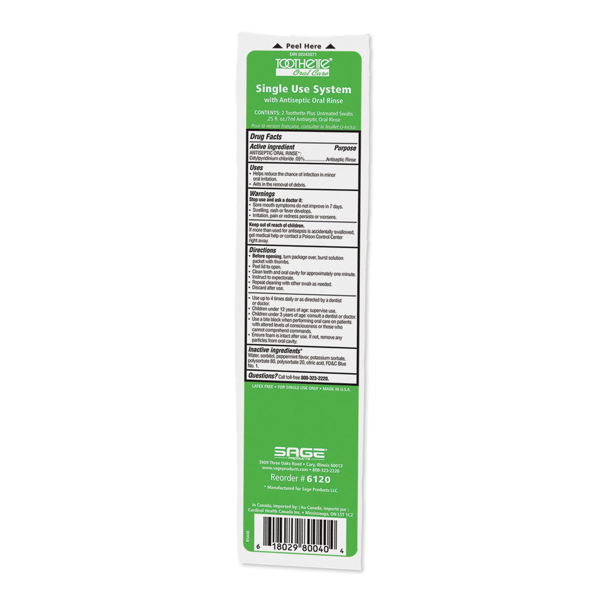Oral Swab Toothette® Plus Mouthwash Foam Tip 2 per Pack - BeHope