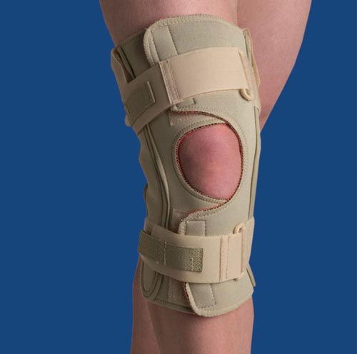 Genouillère articulée à double pivot beige, taille L