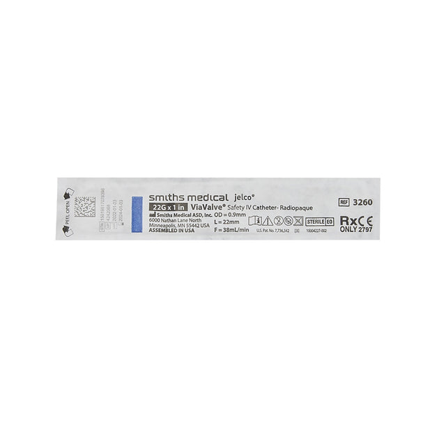 Peripheral IV Catheter Viavalve™ Blood Control Sliding Safety Ribbed Hub Polyurethane - BeHope