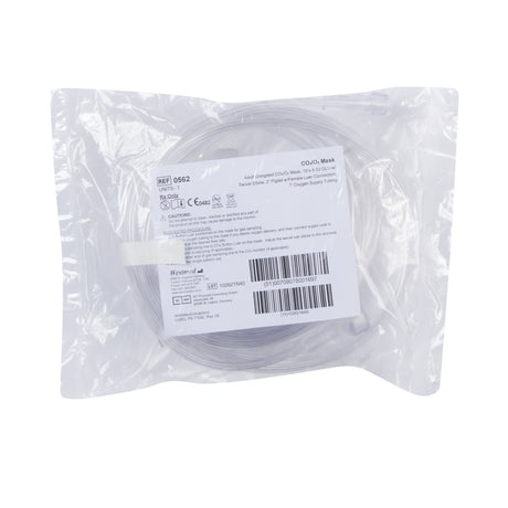 Oxygen Mask with ETCO2 Monitoring Elongated Style Adult One Size Fits Most Adjustable Head Strap - BeHope