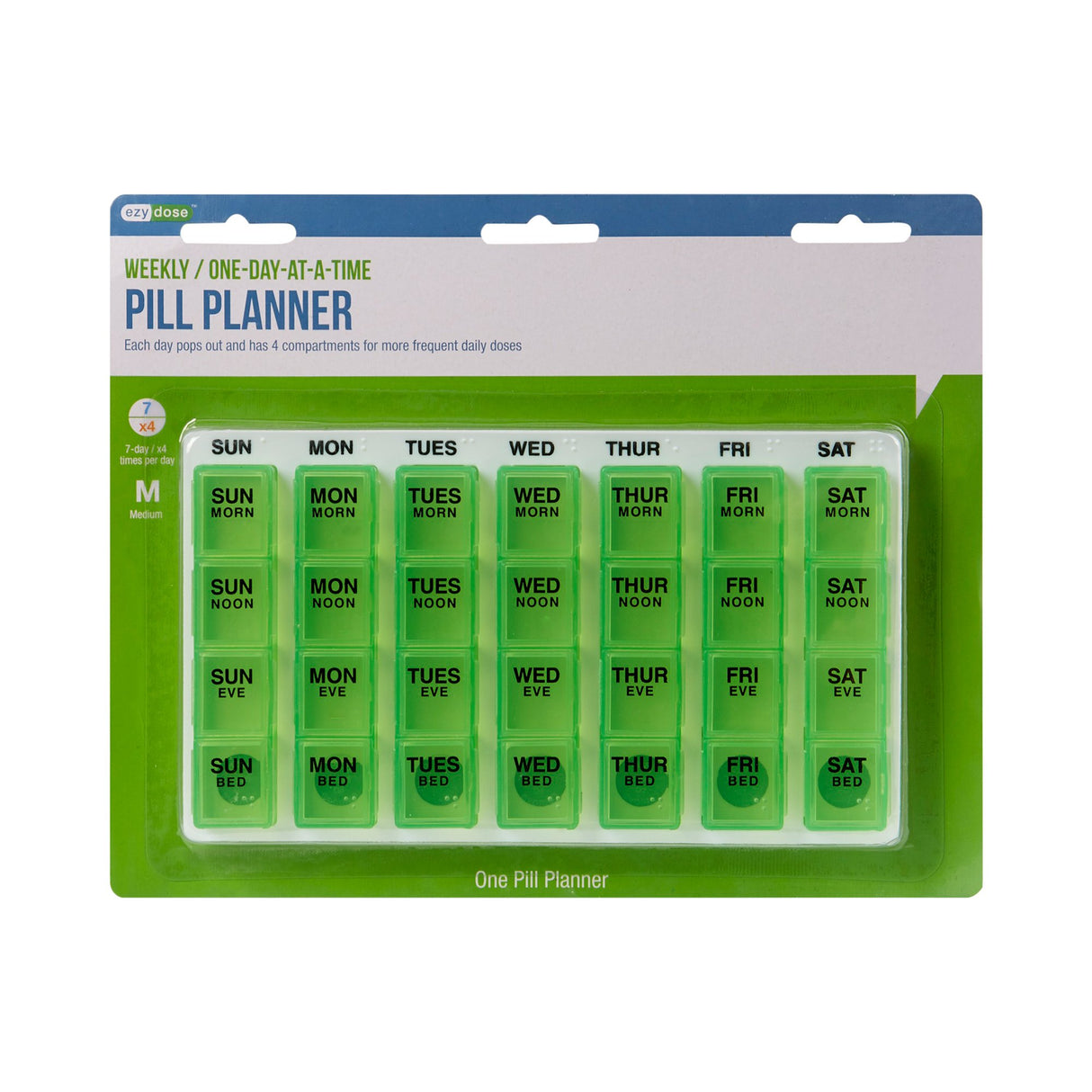 Pill Organizer One-Day-At-A-Time® Medium 7 Day 4 Dose - BeHope