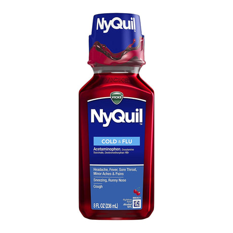 Cold and Cough Relief NyQuil® Cold & Flu 650 mg - 30 mg - 12.5 mg / 30 mL Strength Liquid 8 oz. - BeHope
