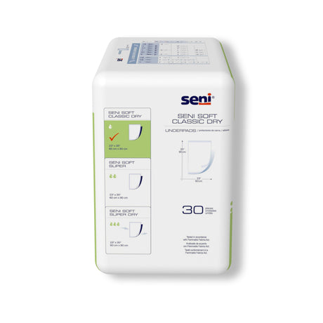 Disposable Underpad Seni® Soft Classic Dry 23 X 35 Inch Cellulose Pulp Light Absorbency - BeHope