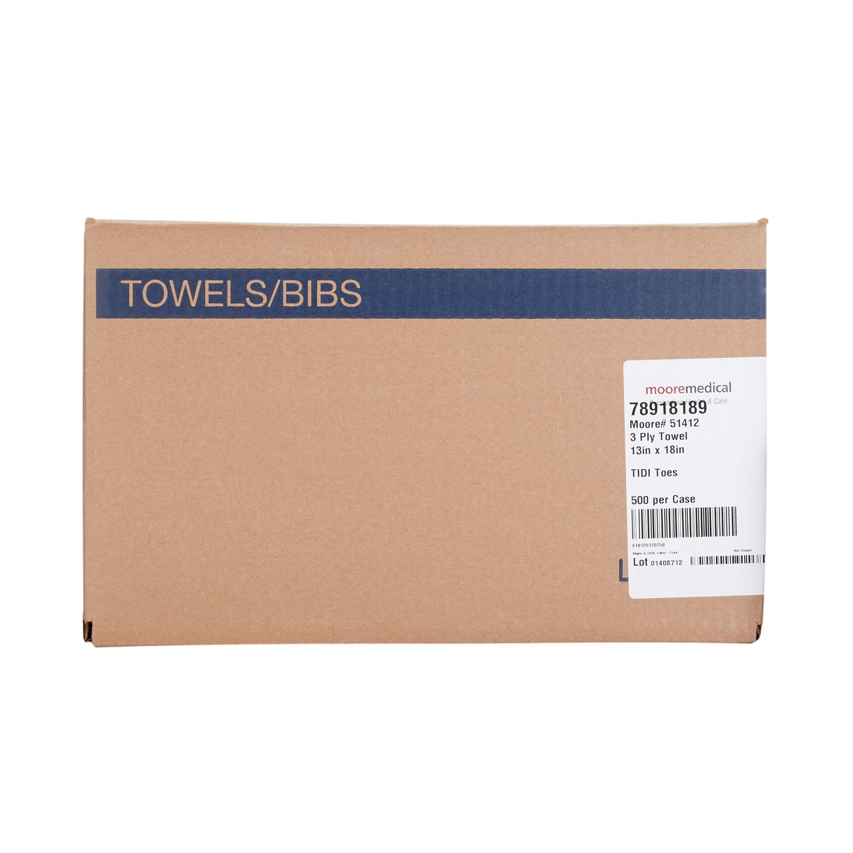 Procedure Towel McKesson 13 W X 18 L Inch White / Blue Cartoon Toes NonSterile - BeHope