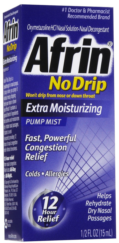 Sinus Relief Afrin® No Drip Extra Moisturizing 0.05% Strength Nasal Spray 15 mL - BeHope