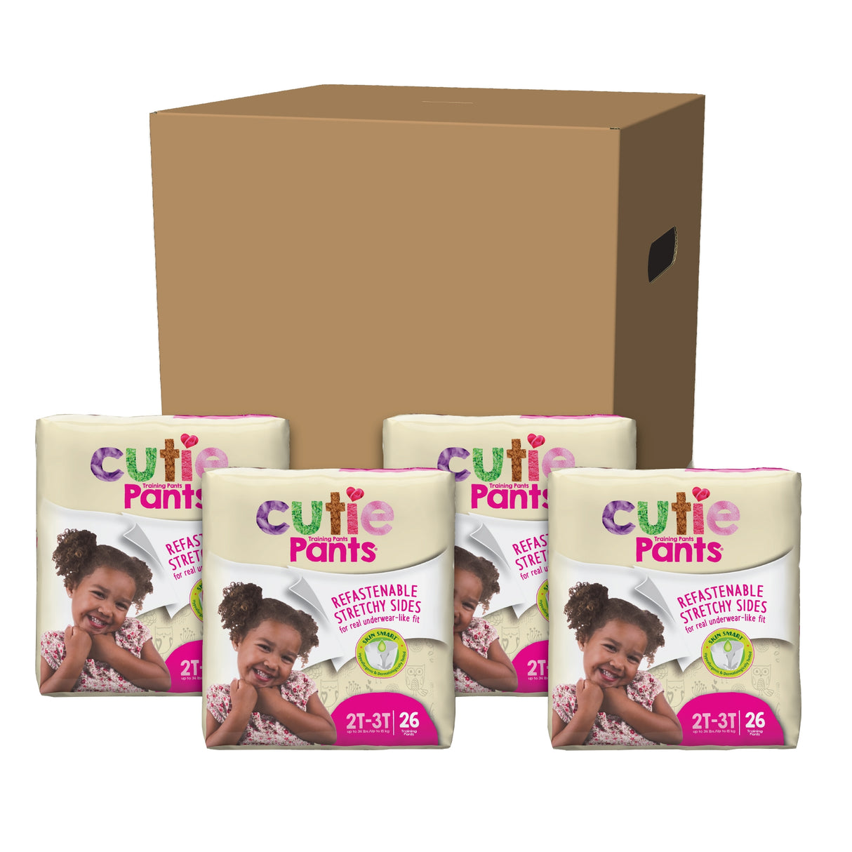 Female Toddler Training Pants Cutie Pants® Size 2T to 3T Disposable Heavy Absorbency - BeHope