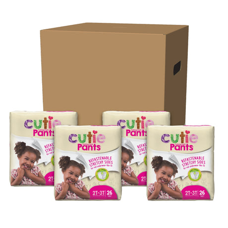 Female Toddler Training Pants Cutie Pants® Size 2T to 3T Disposable Heavy Absorbency - BeHope