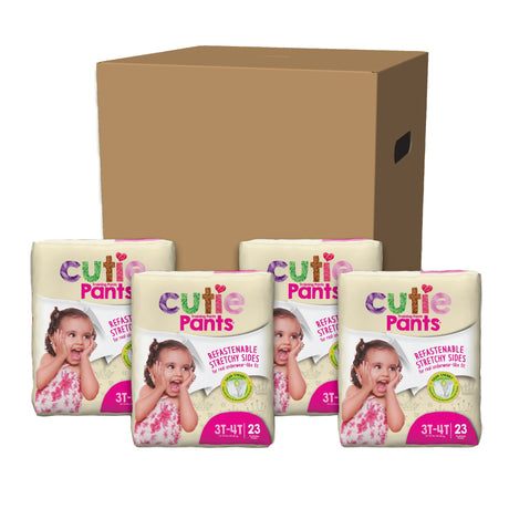 Female Toddler Training Pants Cutie Pants® Size 3T to 4T Disposable Heavy Absorbency - BeHope