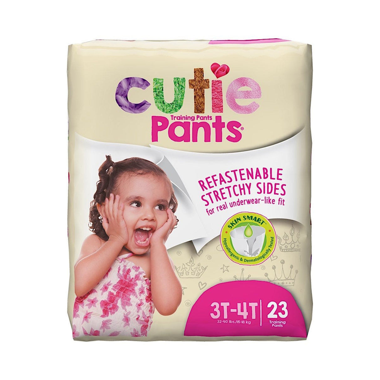 Female Toddler Training Pants Cutie Pants® Size 3T to 4T Disposable Heavy Absorbency - BeHope