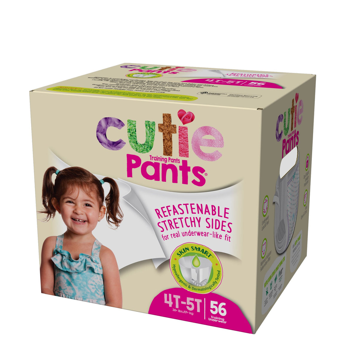 Female Toddler Training Pants Cutie Pants® Size 4T to 5T Disposable Heavy Absorbency - BeHope