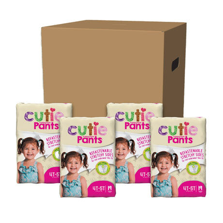 Female Toddler Training Pants Cutie Pants® Size 4T to 5T Disposable Heavy Absorbency - BeHope