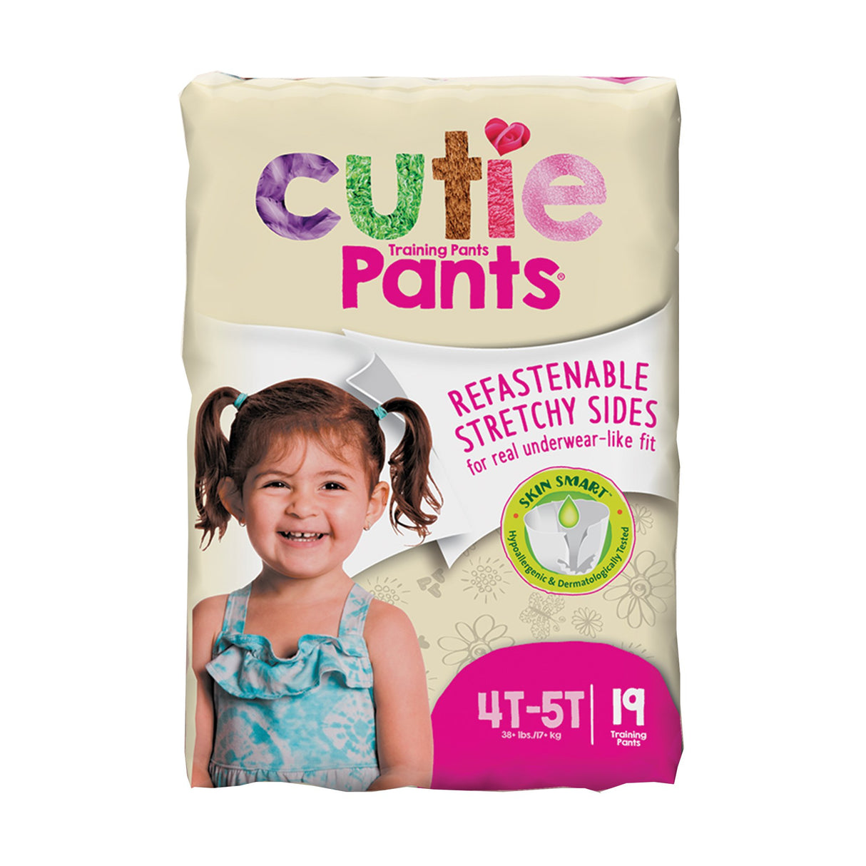 Female Toddler Training Pants Cutie Pants® Size 4T to 5T Disposable Heavy Absorbency - BeHope