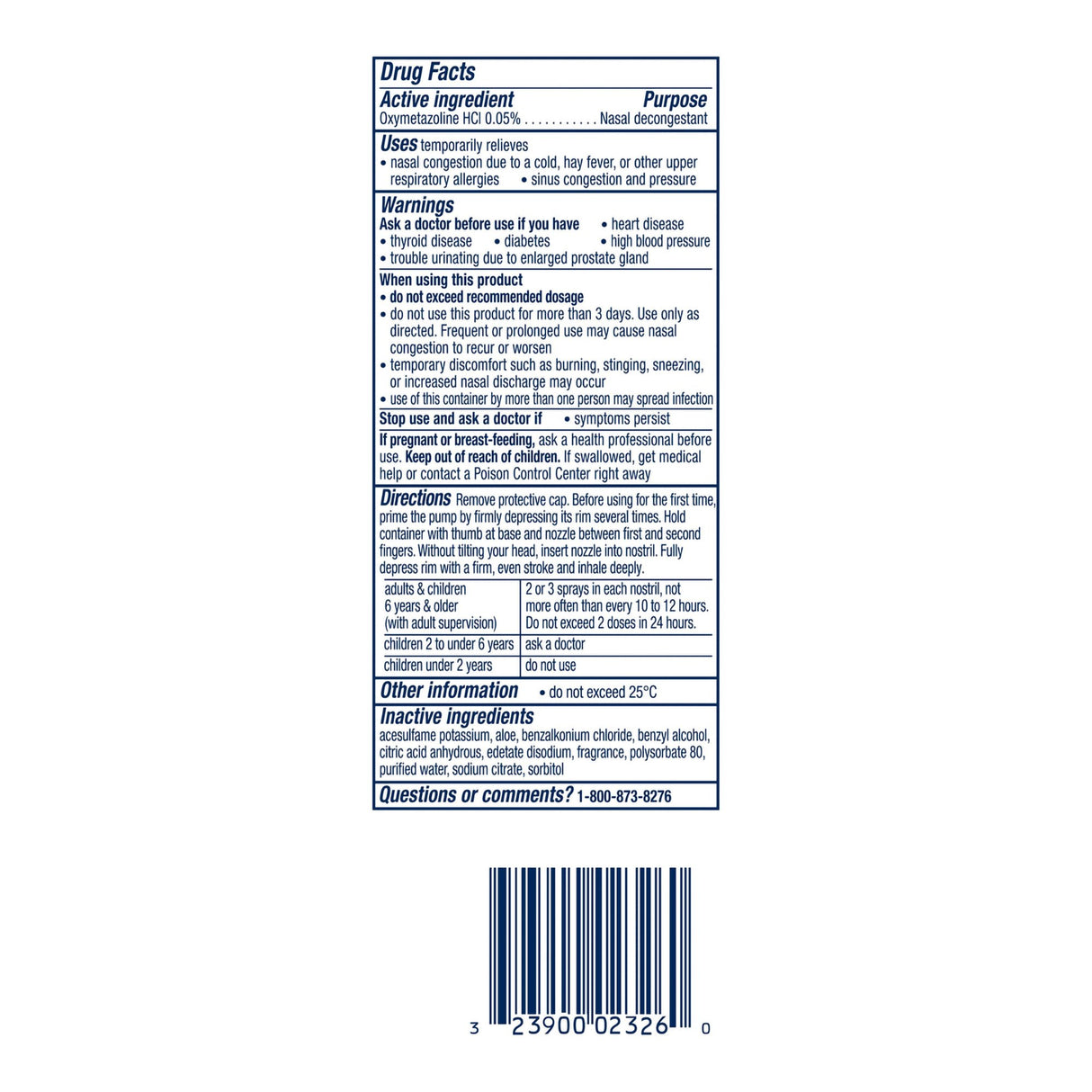 Nasal Decongestant Vicks® Sinex™ Severe Ultra Fine 0.05% Nasal Spray 0.5 oz. - BeHope