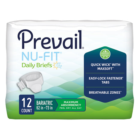 Incontinence Brief Prevail® Nu-Fit® Adult 2X-Large Unisex Disposable Heavy Absorbency - BeHope