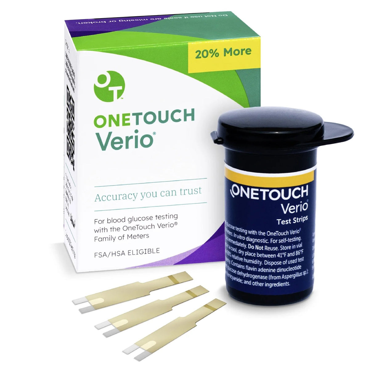 Blood Glucose Test Strips OneTouch® Verio® 100 Strips per Pack - BeHope