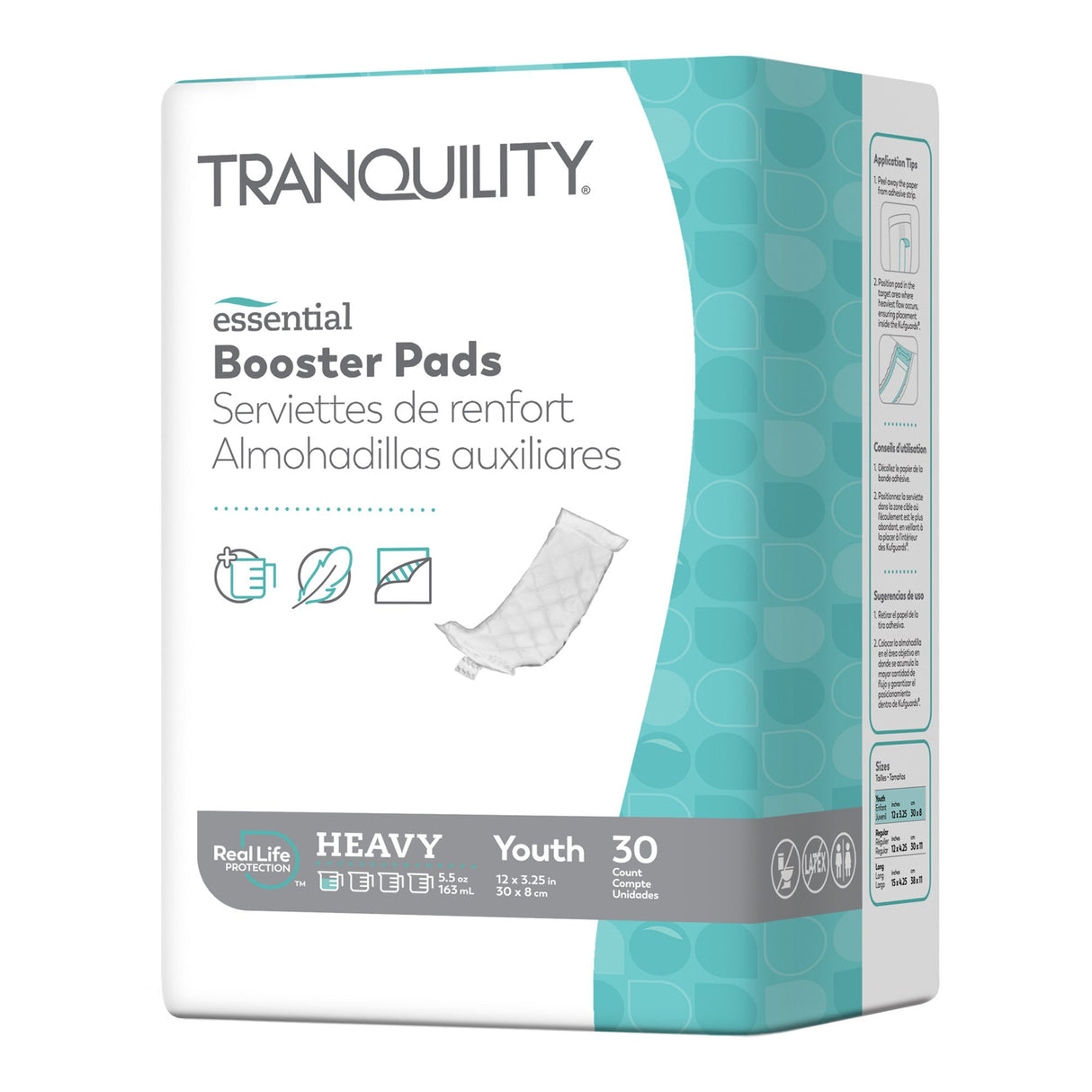 Booster Pad Tranquility® Essential 3-1/2 X 12 Inch Heavy Absorbency Super Absorbent Core One Size Fits Most - BeHope