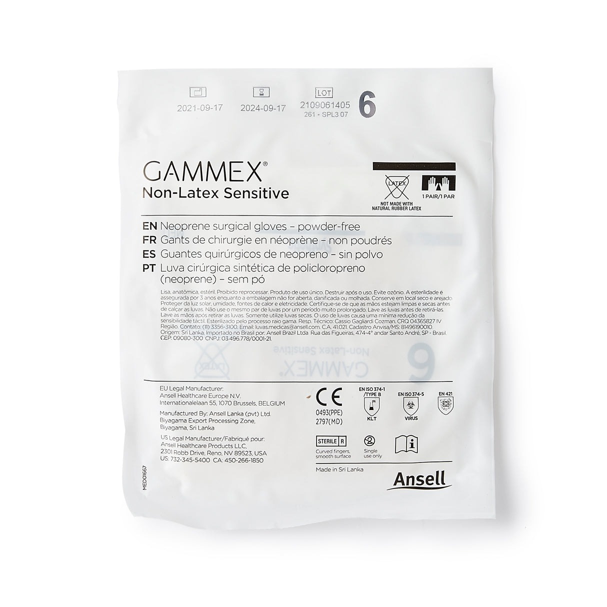 Surgical Glove Gammex® SENSOPRENE® Non-latex Sterile Polychloroprene Chemo Tested - BeHope