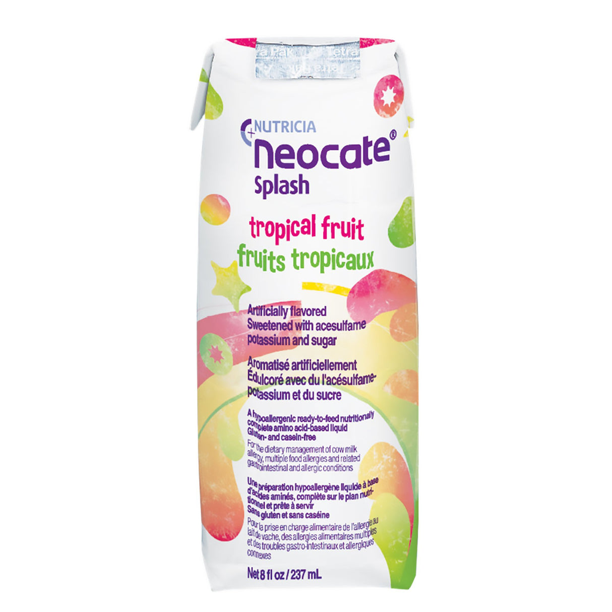 Pediatric Oral Supplement Neocate Splash Tropical Fruit Flavor 8 oz. Carton Liquid Amino Acid Food Allergies
