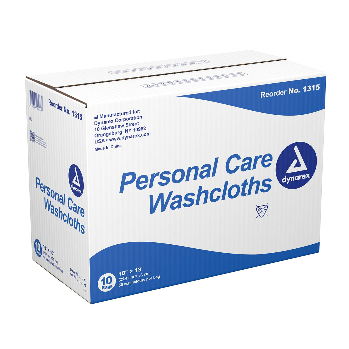 Washcloth Dynarex® 10 X 13 Inch White Disposable - BeHope