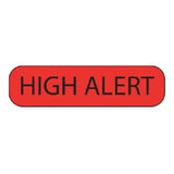 Pre-Printed Label MedVision® Caution Label Red Paper High Alert Black Alert Label 3/8 X 1-7/16 Inch - BeHope