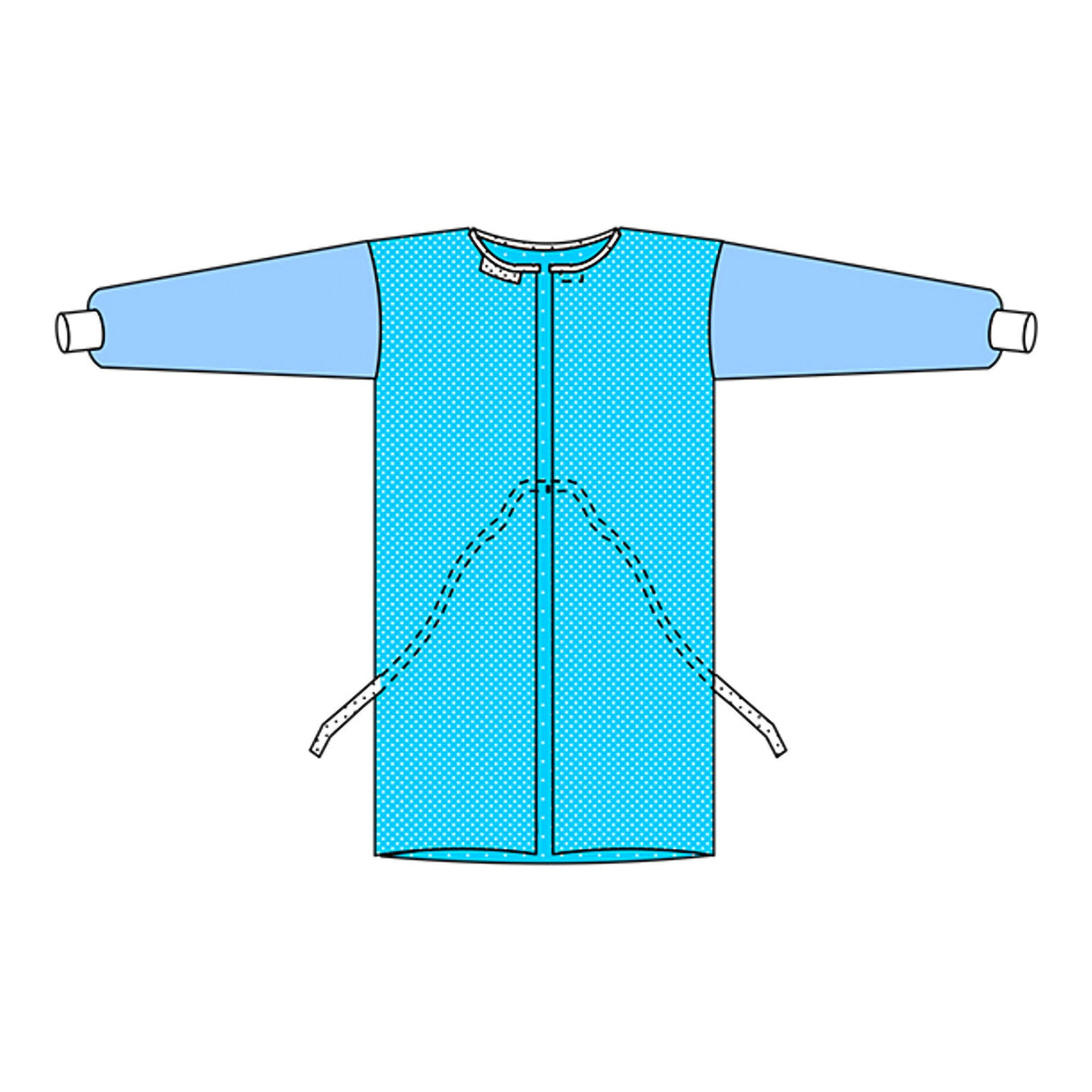 Endoscopy Procedure Gown X-Large Blue NonSterile AAMI Level 3 Disposable - BeHope