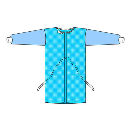 Endoscopy Procedure Gown X-Large Blue NonSterile AAMI Level 3 Disposable - BeHope