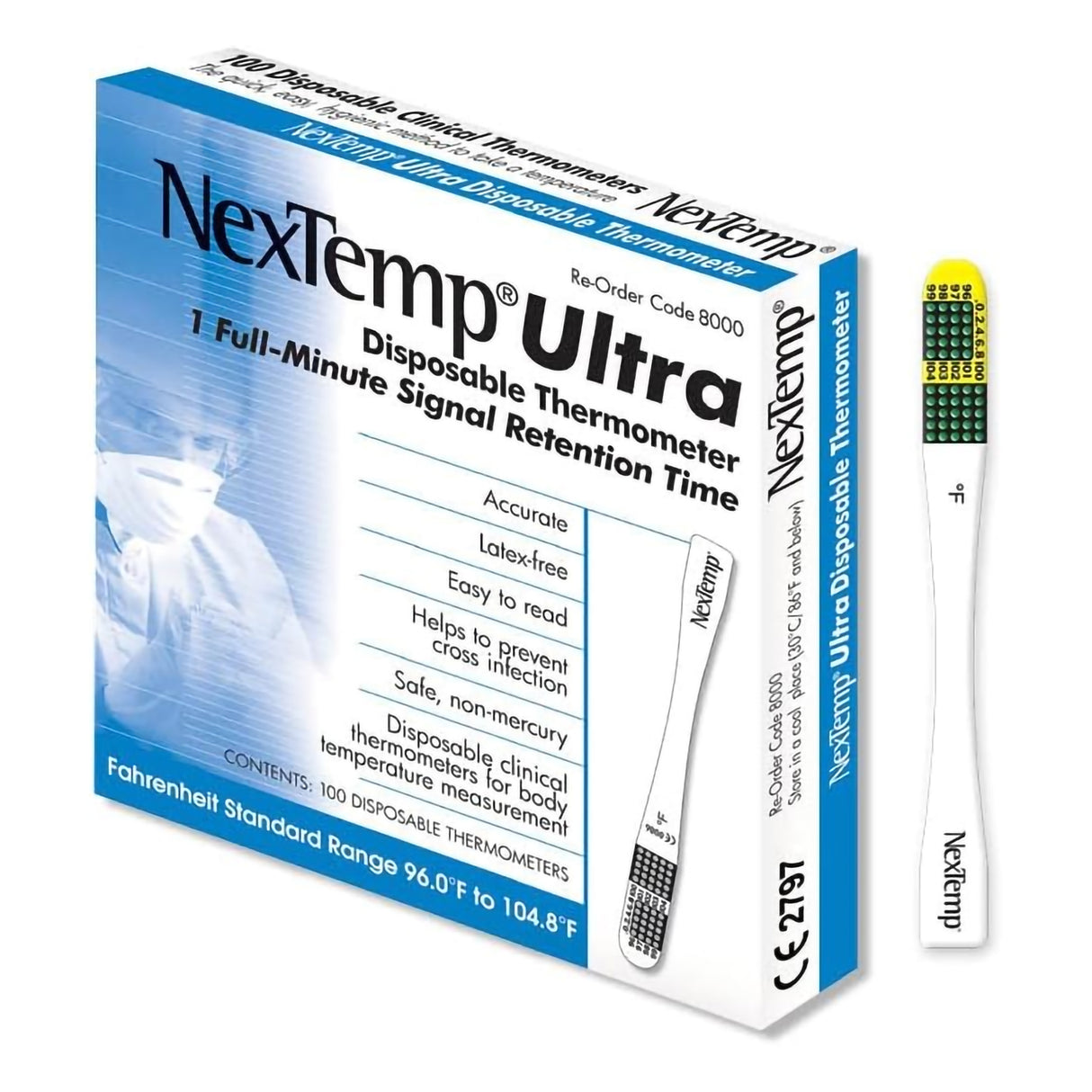 Disposable Oral Thermometer NexTemp® 96 to 104.8 °F Color Dots Display - BeHope